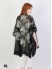 Black And White Paisley Embroidery Kimono